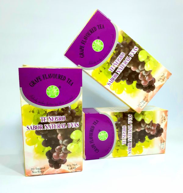 Te negro sabor uvas